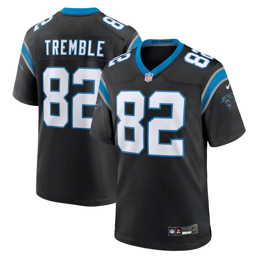 Men Carolina Panthers 82 Tommy Tremble Nike Black Team Game NFL Jersey